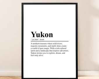 Yukon Definition Print, Minimalist Wall Art