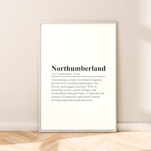 Northumberland Travel Print Wall Art Northumberland Poster Wall Décor Northumberland Print Minimalist Northumberland Wall Print Gift Art