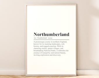 Northumberland Travel Print Wall Art Northumberland Poster Wall Décor Northumberland Print Minimalist Northumberland Wall Print Gift Art