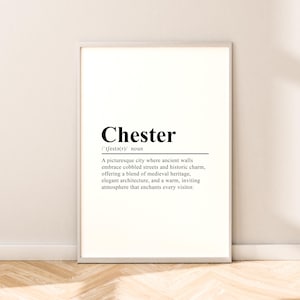 Chester Reise-Druck Chester Definition Kunst Chester Wandkunst Chester Druck Minimalistisches Chester Poster Chester Dekoration Wandbehang Geschenk