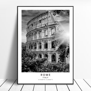 Rome Italy Print Black and White Rome Poster Rome Art Print Minimalist Rome Wall Art Rome Wall Print Rome Gift Print