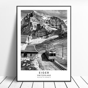 Eiger Travel Print Eiger Wall Art Minimalist Mountain Eiger Art Print Eiger Poster Eiger Print Eiger Switzerland Wall Print Eiger Gift Print