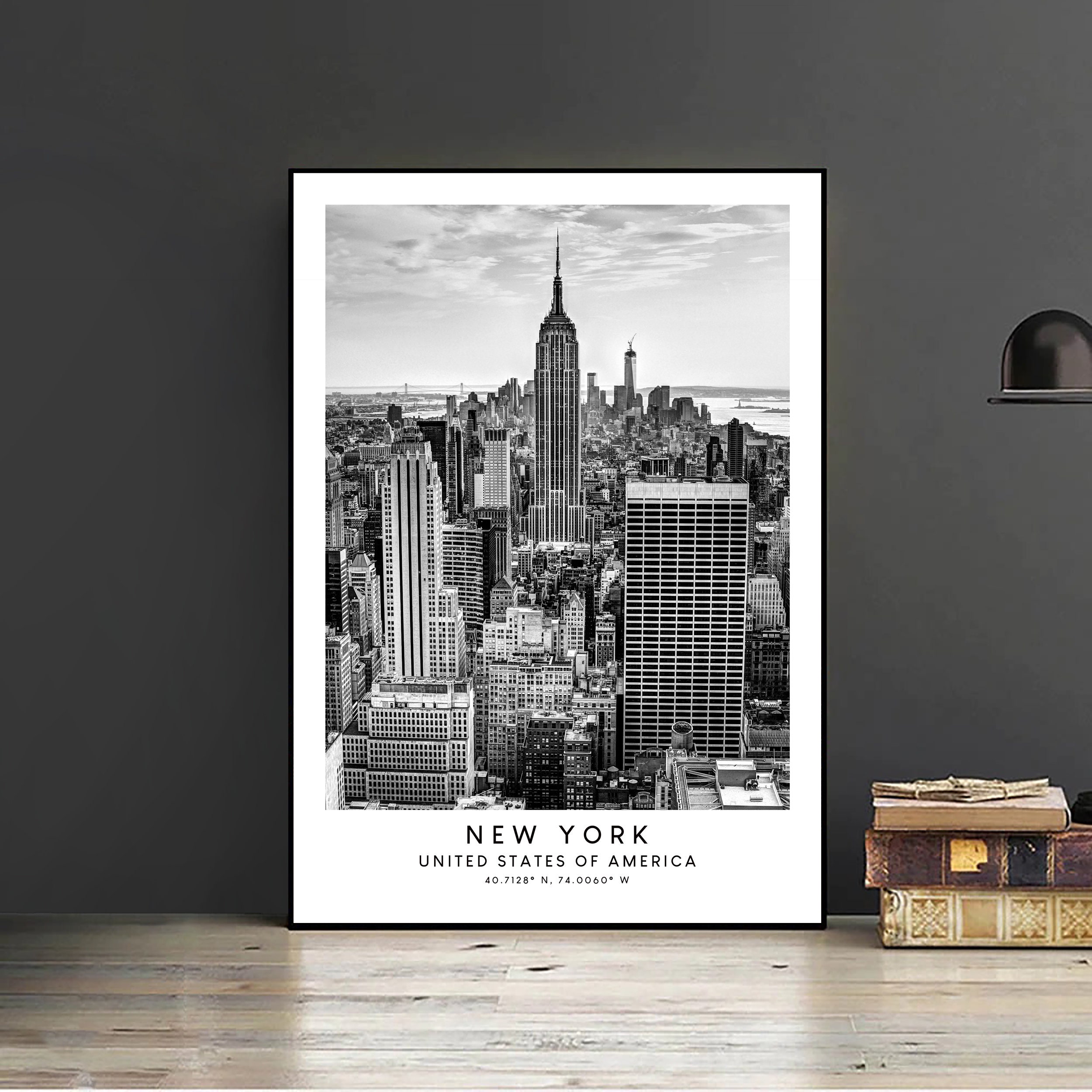 New York Travel Print Black and White New York Poster Empire State ...