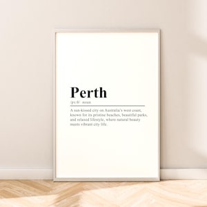 Perth Travel Print Perth Wall Art Perth Poster Perth Wall Décor Perth Print Minimalist Perth Australia Wall Poster Perth Home Art Gift