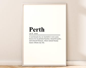 Perth Reise-Druck Perth Wandkunst Perth Poster Perth Wand-Dekor Perth Druck Minimalistisches Perth Australien Wandposter Perth Home Kunst Geschenk