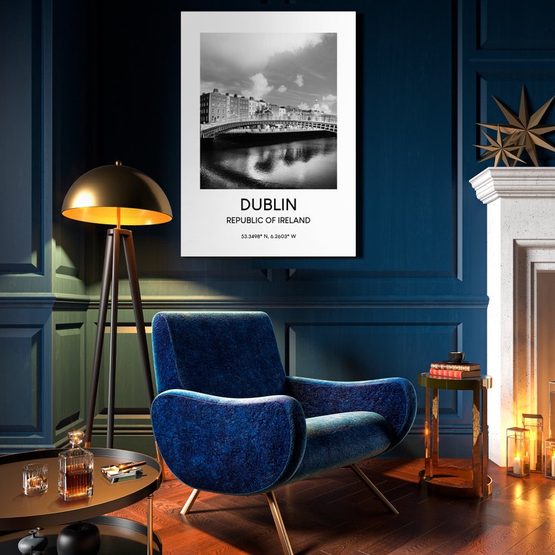 Dublin Print Dublin City Poster Minimalist Dublin Wall Art Etsy