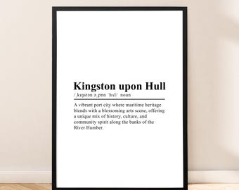 Kingston upon Hull Print Wall Art Kingston upon Hull Poster Wall Hanging Kingston upon Hull Travel Poster Minimalist Kingston upon Hull Art