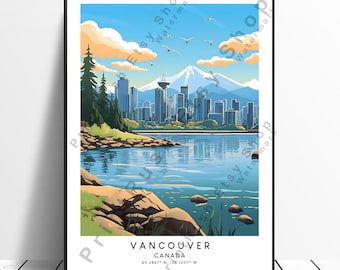 Stampa di viaggio in Canada Poster di Vancouver Vancouver Wall Art Stampa di Vancouver Decorazione della casa di Vancouver Stampa artistica di Vancouver Stampa regalo di Vancouver