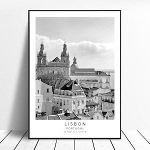 Lisbon Portugal Travel Print Black and White Lisbon Poster Lisbon Wall Print Minimalist Lisbon Wall Art Lisbon Artwork Lisbon Gift Print