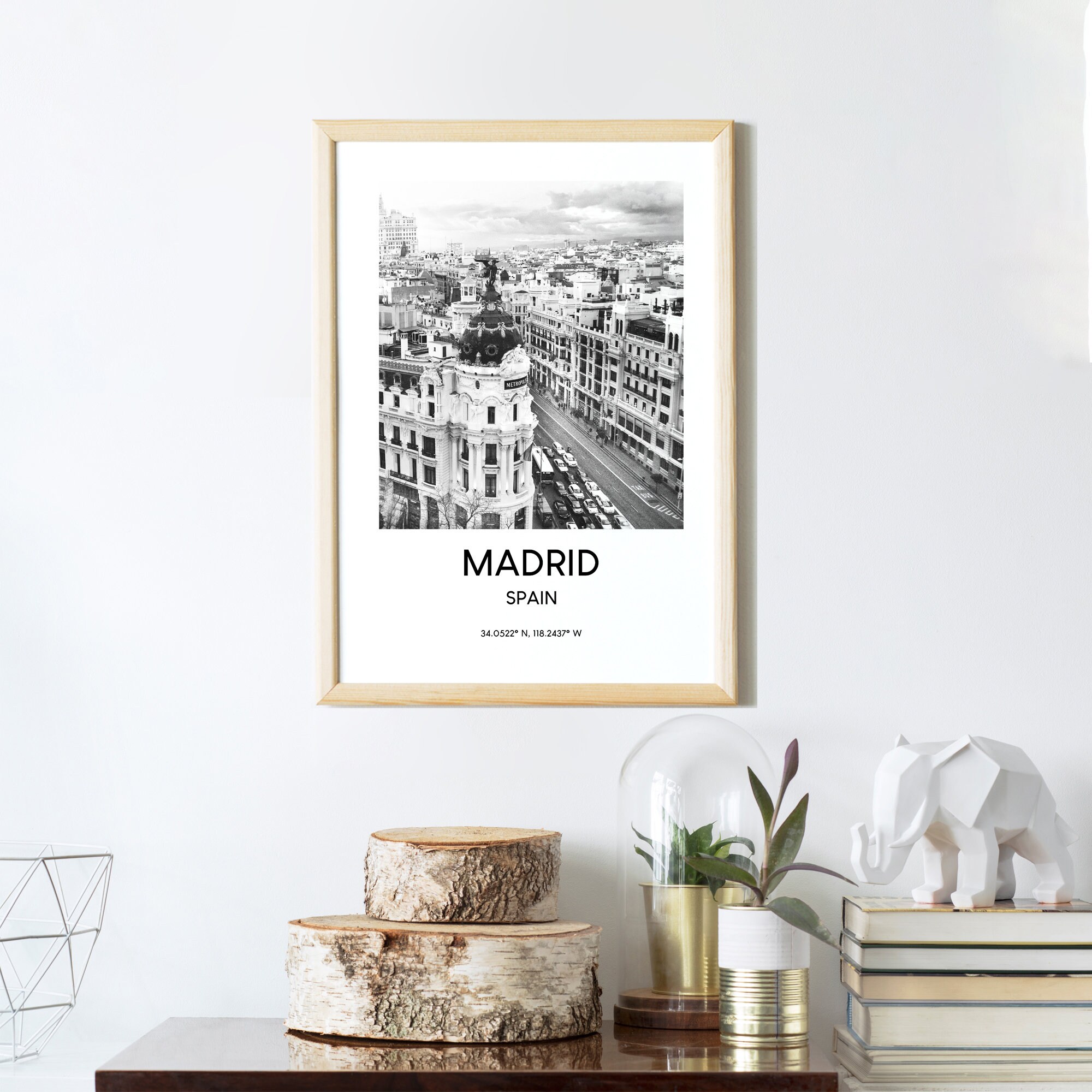 Madrid Travel Print Madrid Wall Art Madrid City Poster Black | Etsy