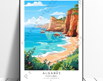 Algarve Travel Print Algarve Portugal Poster Algarve Wall Art Algarve Print Algarve Wall Print Algarve Art Algarve Gift Print
