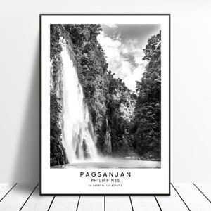 Pagsanjan Travel Print Black and White Pagsanjan Poster Philippines Falls Print Pagsanjan Art Print Minimalist Pagsanjan Wall Art Print Gift