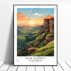 Peak Distrikt National Park Druck Bunt Peak Distrikt Poster Wand Kunst Wandbehang Geschenk Kunst Wandbehang