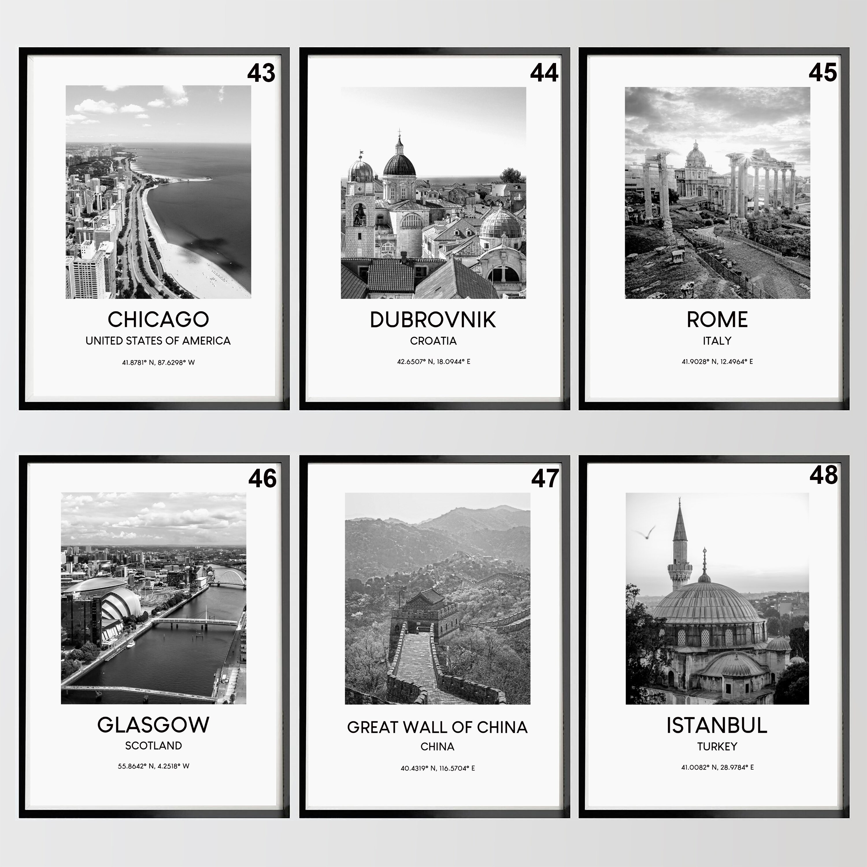 Travel Prints Cities Landmarks City Prints Minimalist Wall Art Etsy