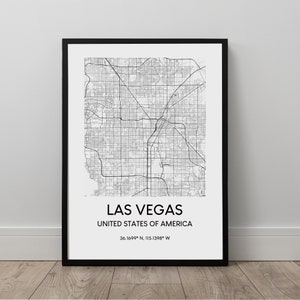 Las Vegas Carte Imprimer Noir et Blanc Las Vegas Carte Las Vegas Affiche Las Vegas Imprimer Minimaliste Las Vegas Wall Art Las Vegas Voyage Imprimer Cadeau