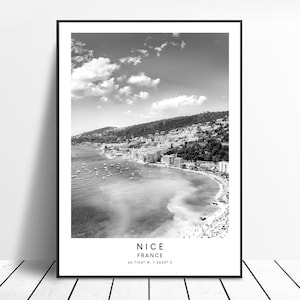 Nice Travel Print Black and White Nice Poster French Riviera Print Minimalist Nice Wall Art Nice Wall Print Nice Gift Poster