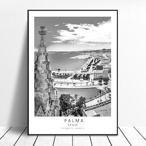 Palma Travel Print Palma Wall Art Palma City Print Black and White Palma Home Décor Palma Poster Palma Art Print Palma Gift Print