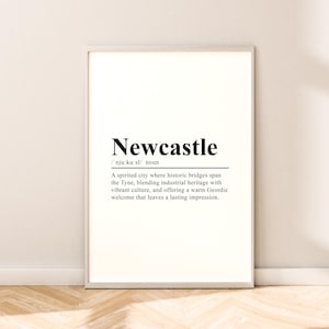 Newcastle upon Tyne Travel Print Newcastle Wall Art Newcastle Print Wall Hanging Newcastle Poster Minimalist Newcastle Art Home Decor Gift