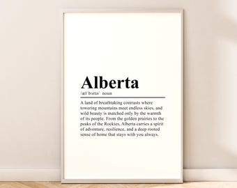 Alberta Canada Travel Print Wall Art Alberta Poster Alberta Print Alberta Wall Poster Minimalist Alberta Art Home Décor Wall Hanging Gift