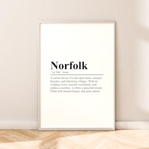 Norfolk Travel Print Norfolk Wall Art Norfolk Poster Norfolk Print Minimalist Norfolk Wall Print Norfolk England Wall Décor Norfolk Gift Art