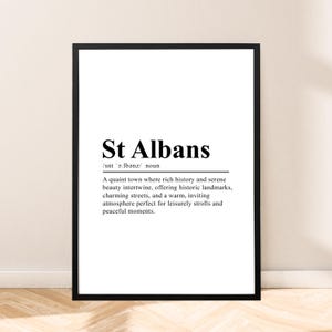 St Albans Print Wall Art St. Albans poster muur decor St. Albans reizen print minimalistische St. Albans kunst St. Albans Home decor cadeau print