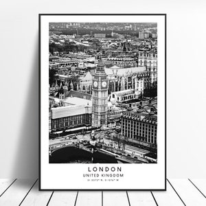 London Wall Print London United Kingdom Print Big Ben Poste Minimalist London Wall Art London Home Décor London Gift Print