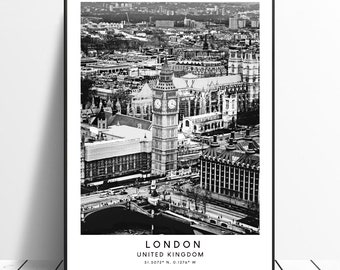 London Wall Print London United Kingdom Print Poster Minimalist London Wall Art London Home Décor London Gift Print