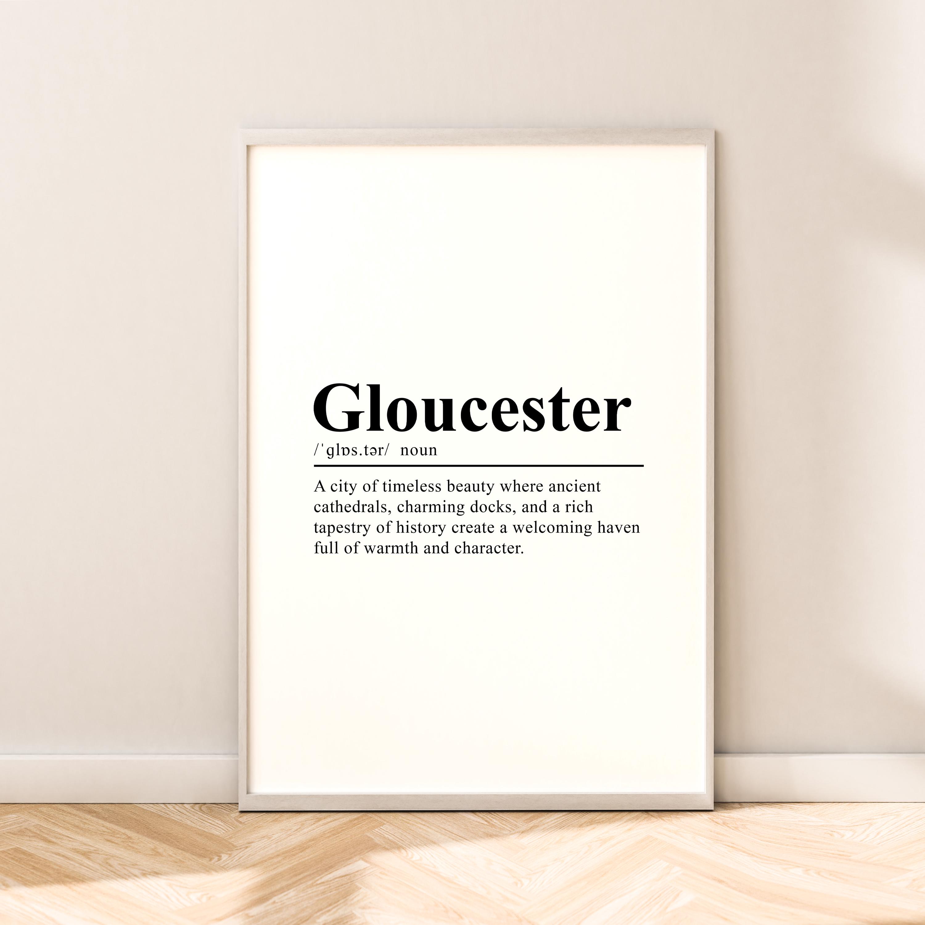 Gloucester Print Gloucester Poster Gloucester Wall Art Gloucester Wall Print Minimalist Gloucester England Wall Décor Wall Hanging Gift Art