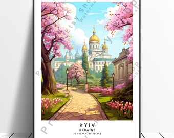 Kyiv Travel Print Kyiv Poster Kyiv Wall Art Kyiv Print Kyiv Ukraine Wall Décor Wall Hanging Gift Art Kiev Print Kiev Poster