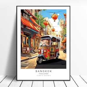 Bangkok Print Buntes Bangkok Poster Bangkok Wand Druck Bangkok Wandkunst Bangkok Reise Print Bangkok Dekor Bangkok Thailand Kunst Geschenk