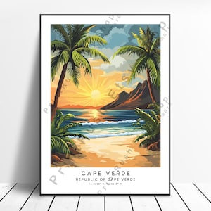 Cape Verde Travel Print Colourful Cape Verde Print Wall Art Minimalist Cabo Verde Poster Home Décor Cape Verde Illustration Gift Art Decor