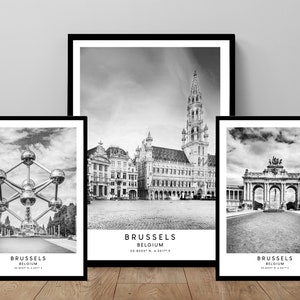 Brussels Print Brussels Poster Brussels Wall Art Brussels City Print Minimalist Brussels Art Print Brussels Belgium Print Brussels  Gift Art