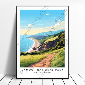 Exmoor National Park Print Wall Décor Exmoor National Park Poster Exmoor Wall Hanging Exmoor Print Colourful Gift Art Exmoor Poster