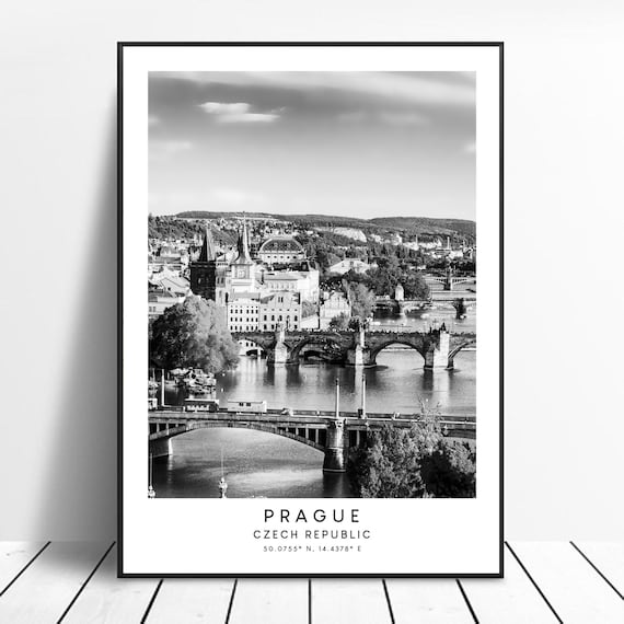 Prague Travel Print Prague Wall Art Minimalist Prague Art Print Prague City Poster Prague Czech Republic Print Prague Gift Print