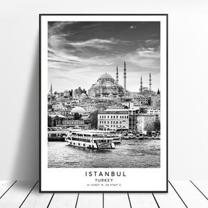 Impressão de viagem em Istambul Pôster de Istambul Arte de parede de Istambul Impressão da cidade de Istambul Arte de Istambul Pôster minimalista de Istambul Turquia Arte para presente