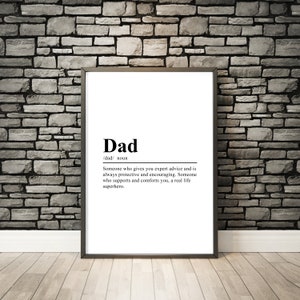 Dad Definition Print Dad Definition Poster Dad Gifts Daddy Print Gifts for Dad Birthday Gift Dad Wall Print Dad Christmas Gift