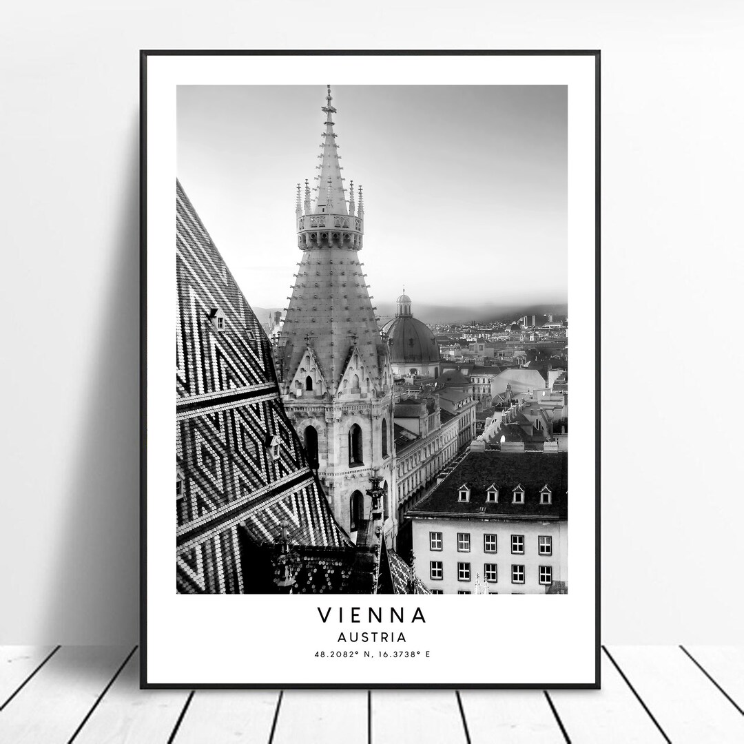 Vienna Austria Print Vienna Wall Art Vienna City Poster Black Etsy UK