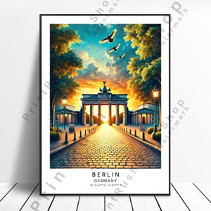 Berlin Germany Wall Art Berlin Poster Print Artwork German Travel Illustration Poster for Home or Office Décor Berlin Wall Print Gift