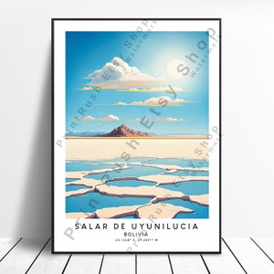 Salar de Uyuni Print Colourful Salar de Uyuni Poster Abstract Salar de Uyuni  Print Minimalist Uyuni Salt Flat Print Uyuni Salt Flat Poster