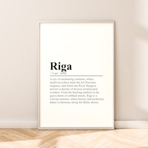 Riga Travel Print Riga Definition Poster Riga Wall Art Riga Wall Print Minimalist Riga Poster Riga Home Décor Riga Print Christmas Gift