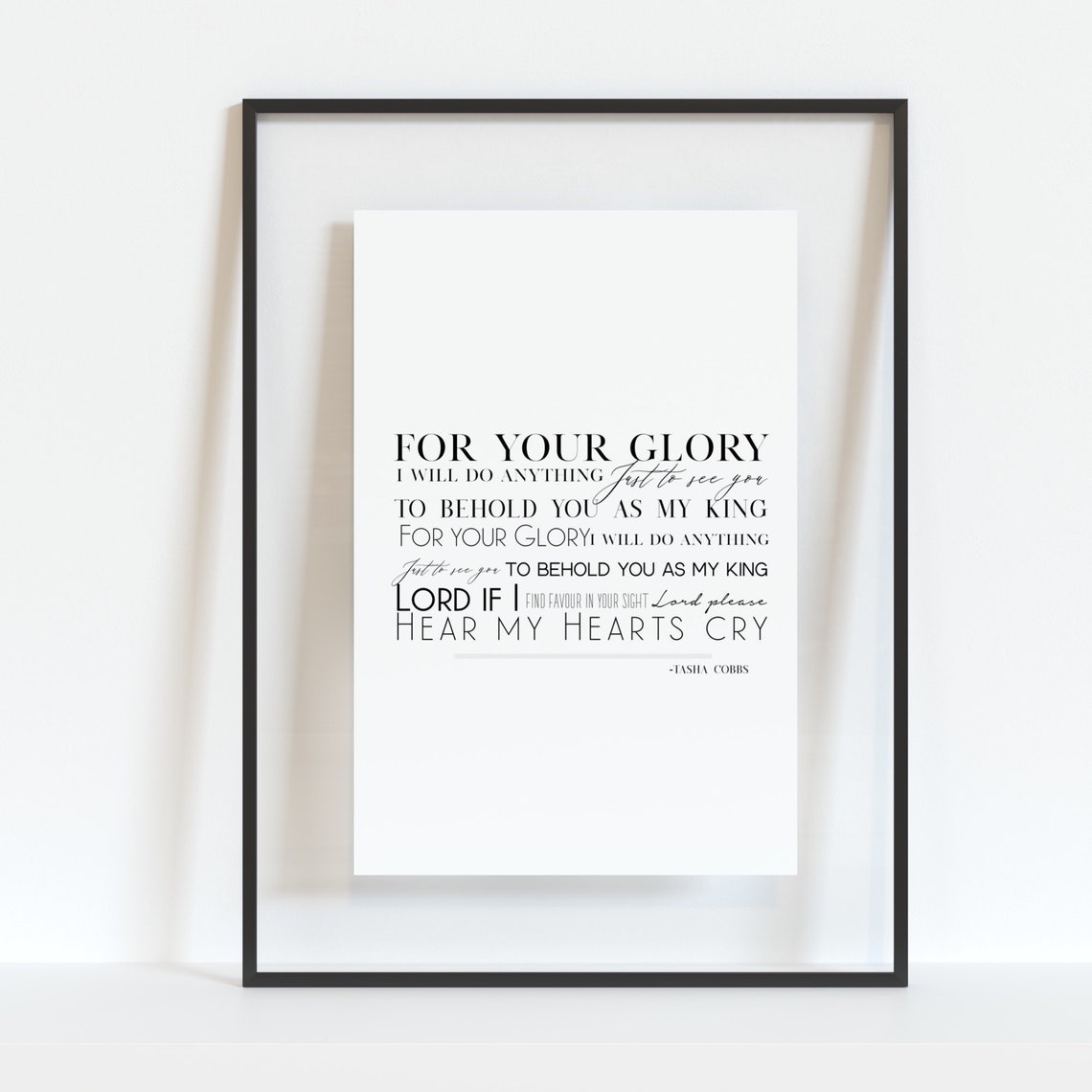 For Your Glory Lyrics Wall Print Home Decor Song Lyrics Etsy