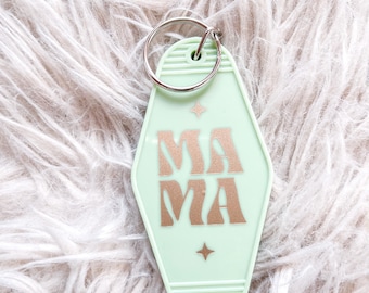 Minimalist Mama Keychain | Mom Gifts | Retro Motel Keychain | Car Accessories | Trendy Gifts