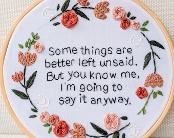 Funny Floral Embroidery Hoop Art – Snarky Hand-Stitched Decor