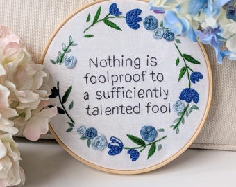 Funny Floral Embroidery Hoop Art – Snarky Hand-Stitched Decor