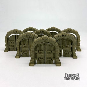 Terror Terrain Doors | 4x Board Game Double Doors for Bardsung SFG | Multiple colours Available | Working 3D Printed Doors | Game Gift