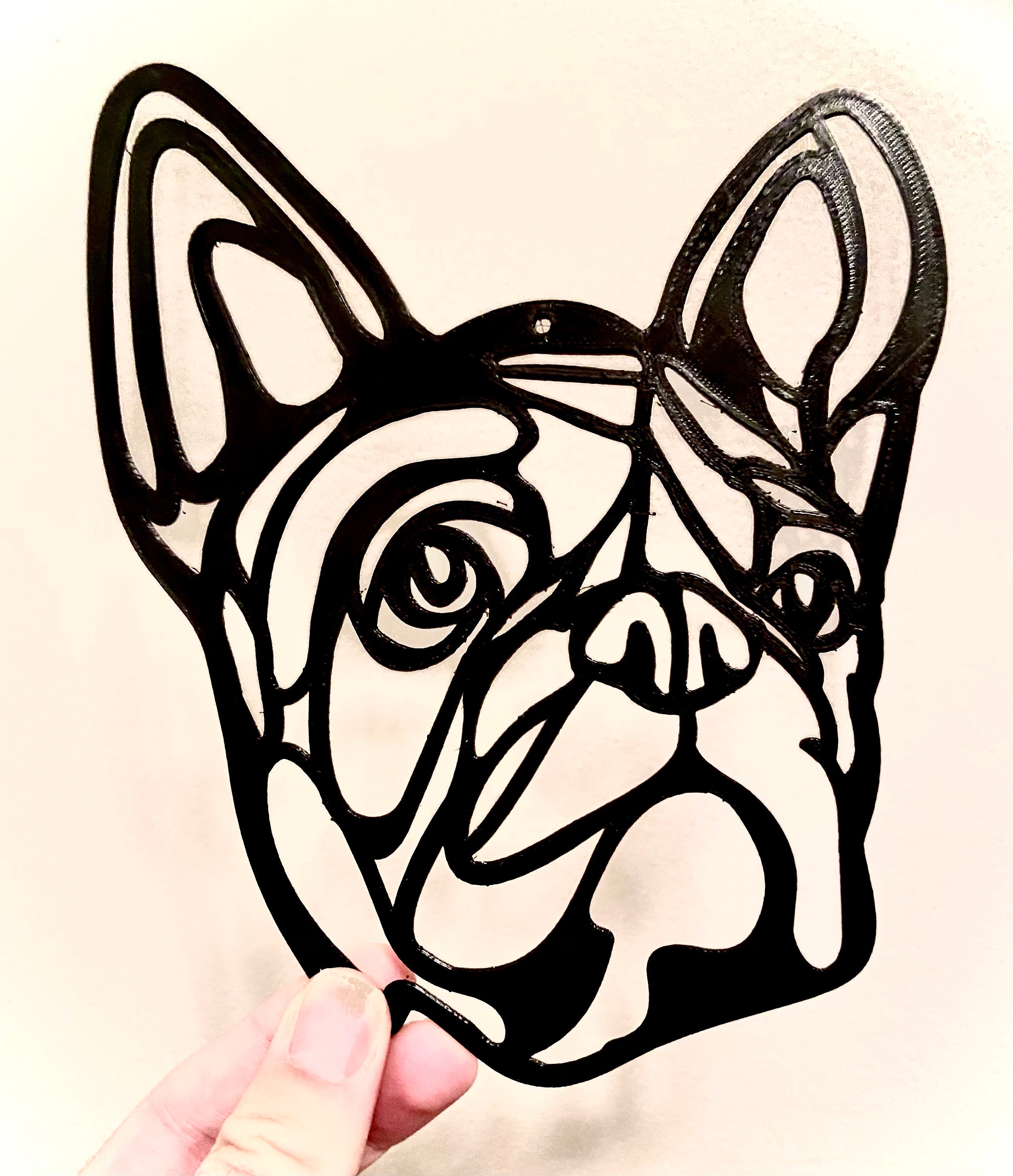 French Bulldog 3D Printed Wall Art / Frenchie Dog Home Decor / Etsy