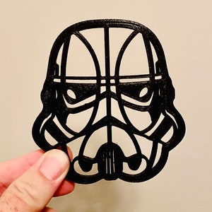 Storm Trooper inspired Drinks 3D Printed Coaster | TPU Flexible Rubber | Washable Star Wars inspired Coaster | Geometric Trooper