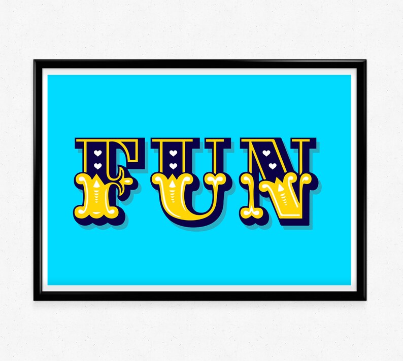FUN Print Typography Poster Circus Art Wall Decor Home - Etsy