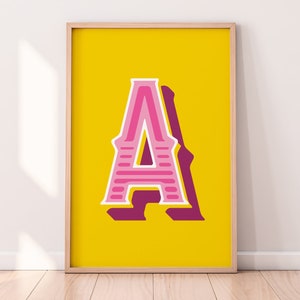 Impresión de letras/cualquier letra disponible/cartel de tipografía del alfabeto/arte del circo/decoración de la pared/decoración del hogar/arte de la pared/pared de la galería/para el hogar