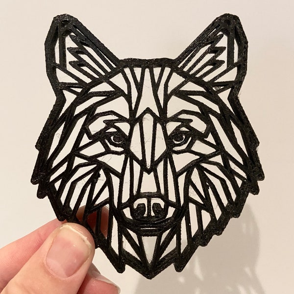 Wolf Drinks 3D Printed Coaster | TPU Flexible Rubber | Washable Mug Coaster | Heat Resisting Wild Animal Cup Mat | Geometric Coaster